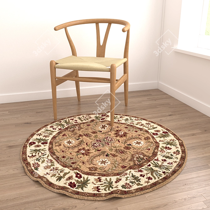 Round Rug Set: VRayFur, V-Ray & Corona Materials 3D model image 6