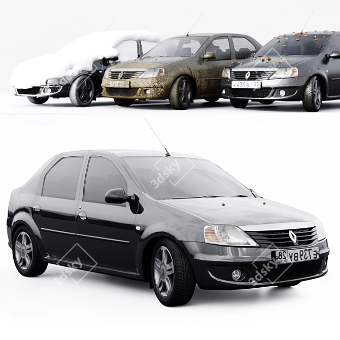 Renault Logan 2009 4-Seasons: Versatile and Efficient 3D model image 6