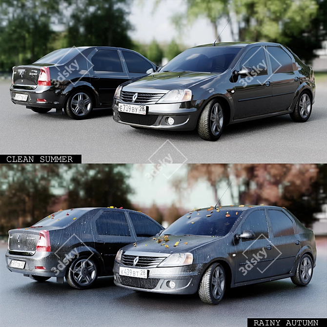 Renault Logan 2009 4-Seasons: Versatile and Efficient 3D model image 8