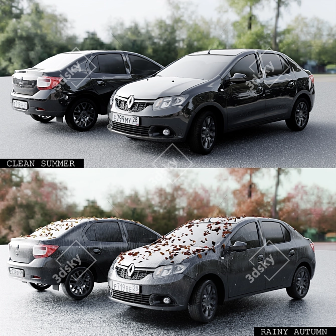 Renault Logan 2009 4-Seasons: Versatile and Efficient 3D model image 11