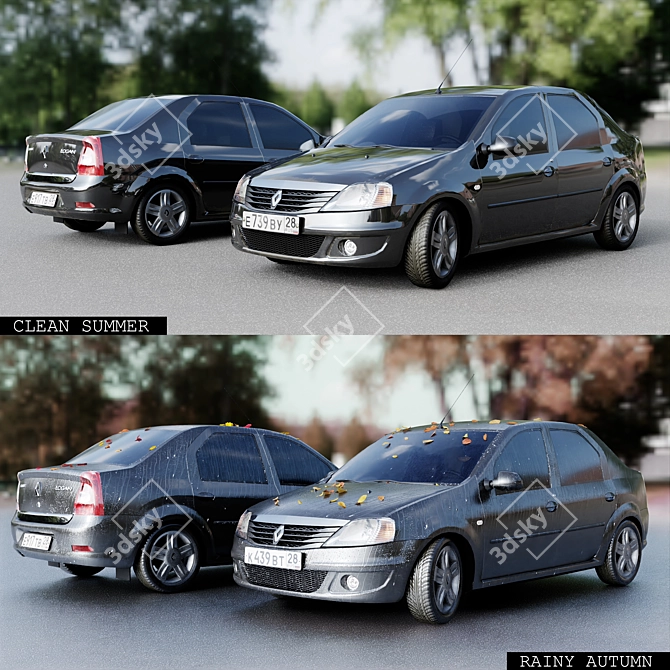 Renault Logan 2009 4-Seasons: Versatile and Efficient 3D model image 16