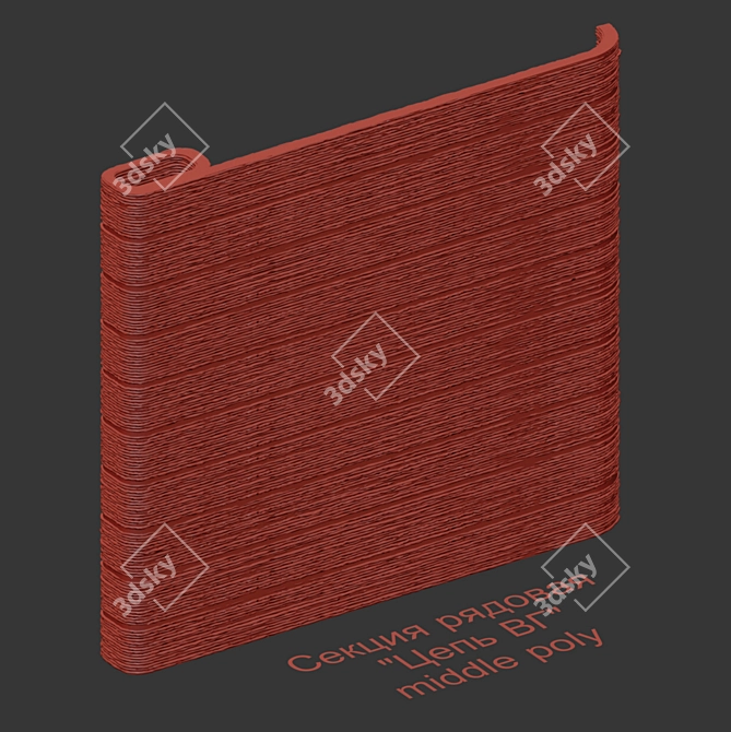 Crafted Chain Fence: Stylish Security Solution 3D model image 4