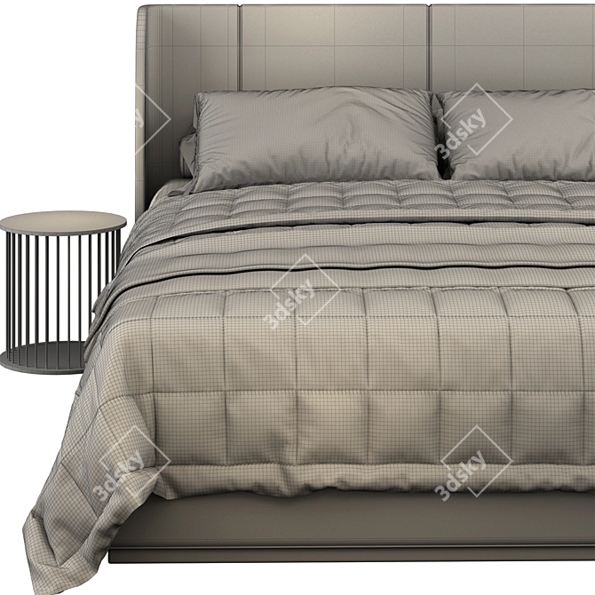 Ikea Tufjord Gray Bed 3D model image 4