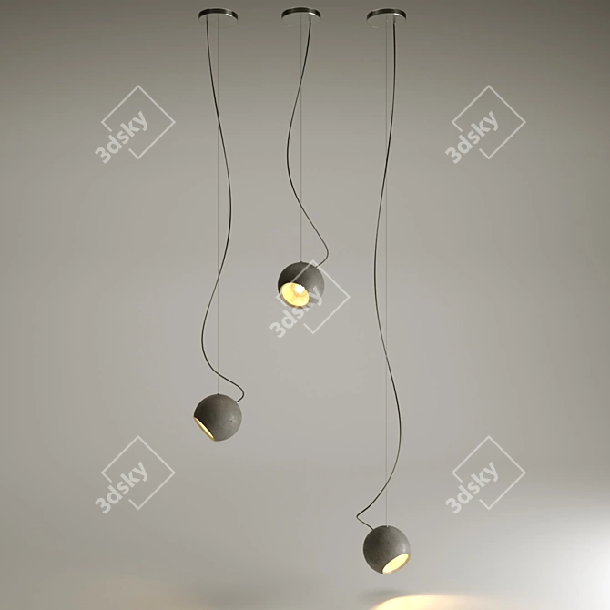 Loona Concrete Luminaire 3D model image 6