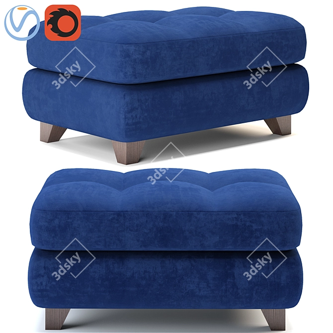 Title: Velvet Pouf - Elegant and Versatile Seating 3D model image 6