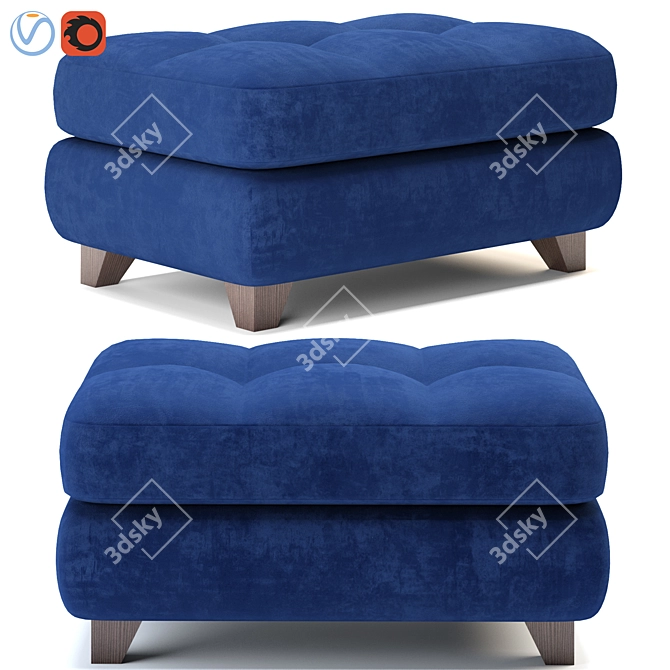 Title: Velvet Pouf - Elegant and Versatile Seating 3D model image 7