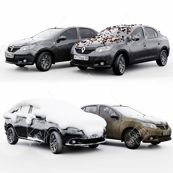 Renault Logan 2016: Versatile All-Season Model 3D model image 12