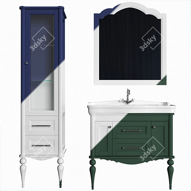 ValenHouse Aesthetics 100 - Elegant Vanity Unit with Sink 3D model image 1