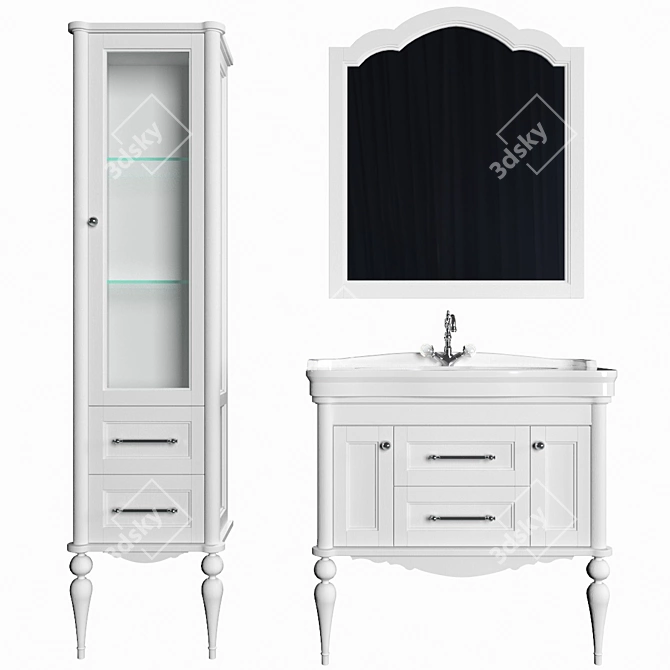 ValenHouse Aesthetics 100 - Elegant Vanity Unit with Sink 3D model image 2