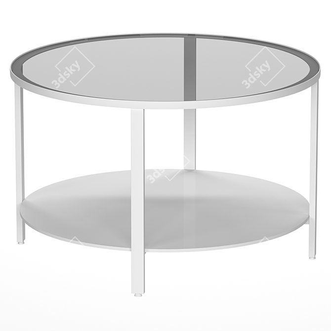 Sleek Glass Coffee Table 3D model image 1