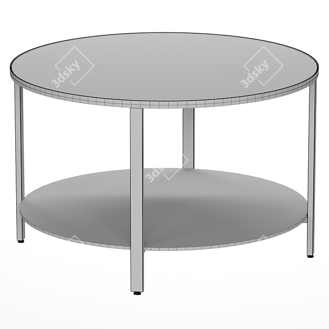 Sleek Glass Coffee Table 3D model image 2