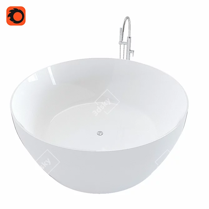 Luxurious Lugo Freestanding Bathtub 3D model image 1