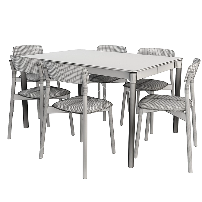 Sleek Lina Chair & Nordic Table 3D model image 3