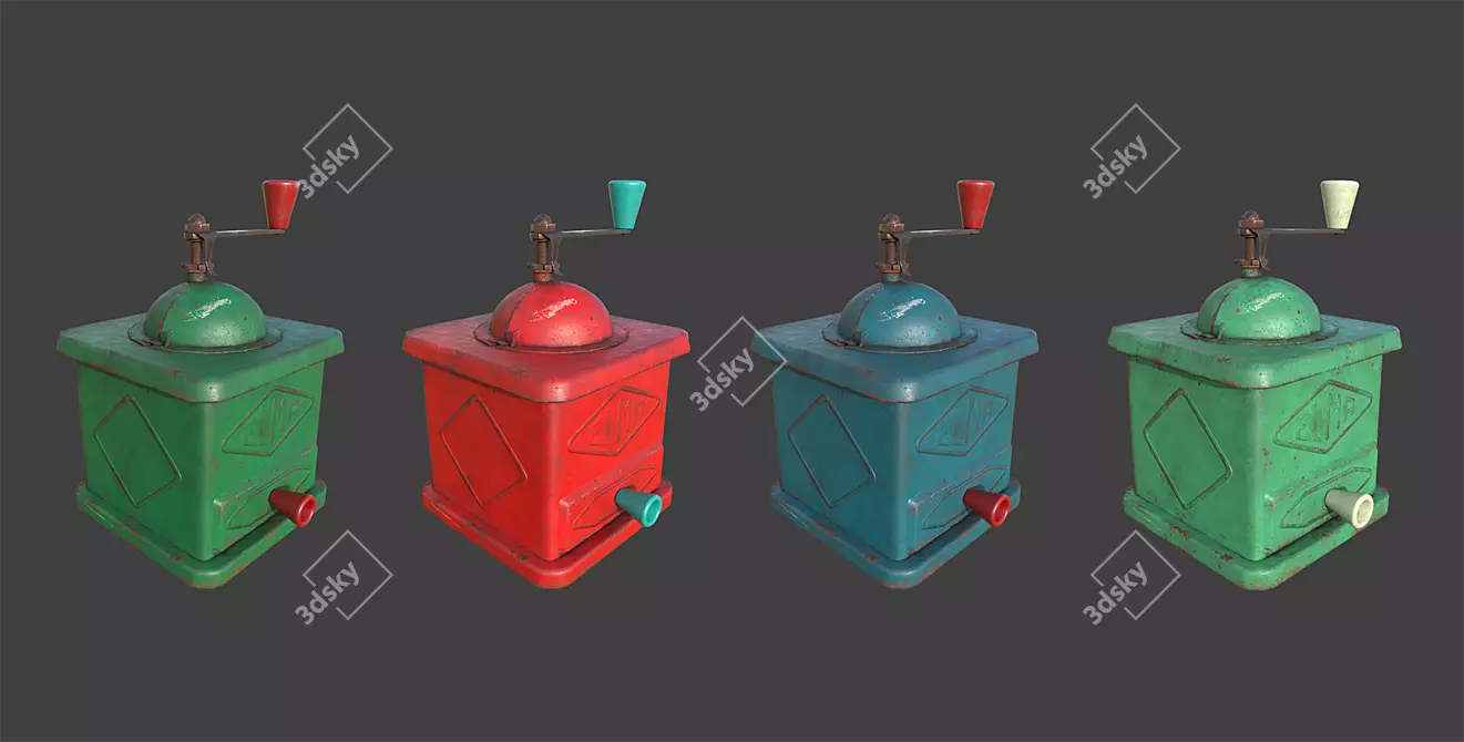 Retro Coffee Grinder: Vintage Charm 3D model image 3