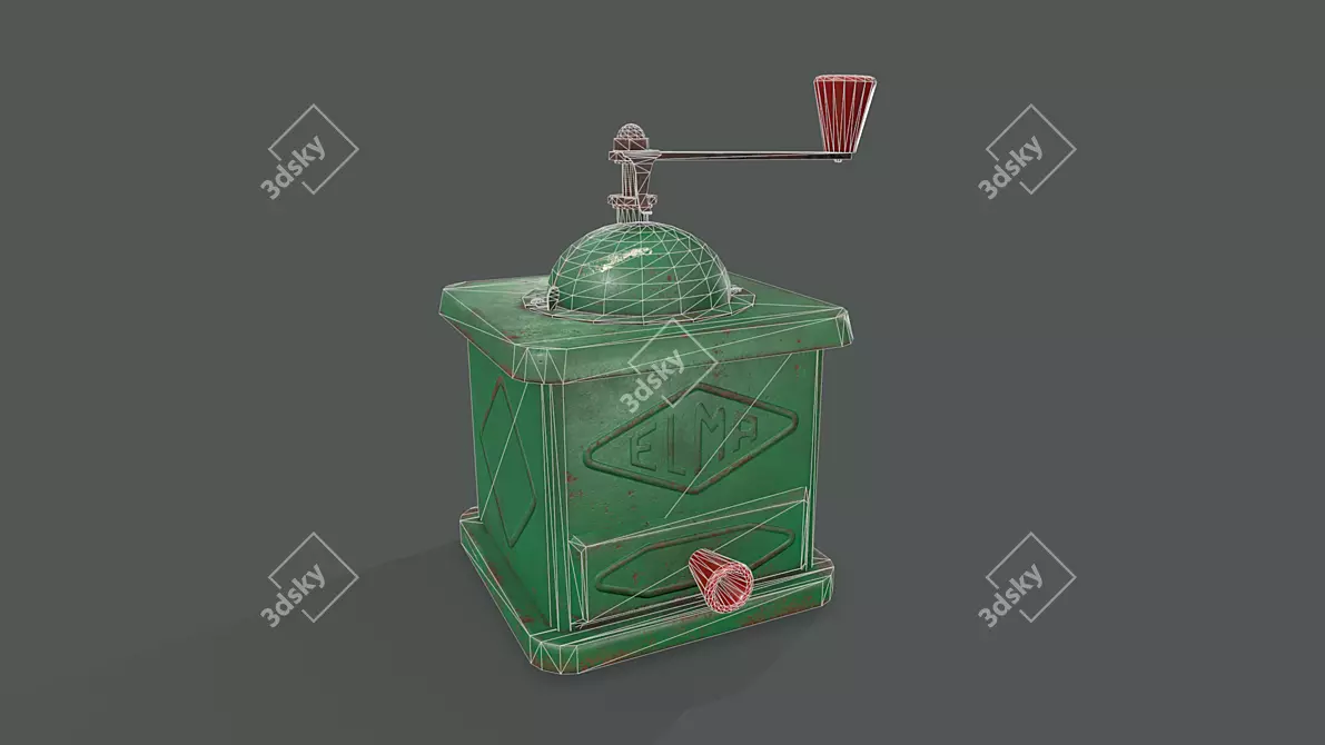 Retro Coffee Grinder: Vintage Charm 3D model image 6