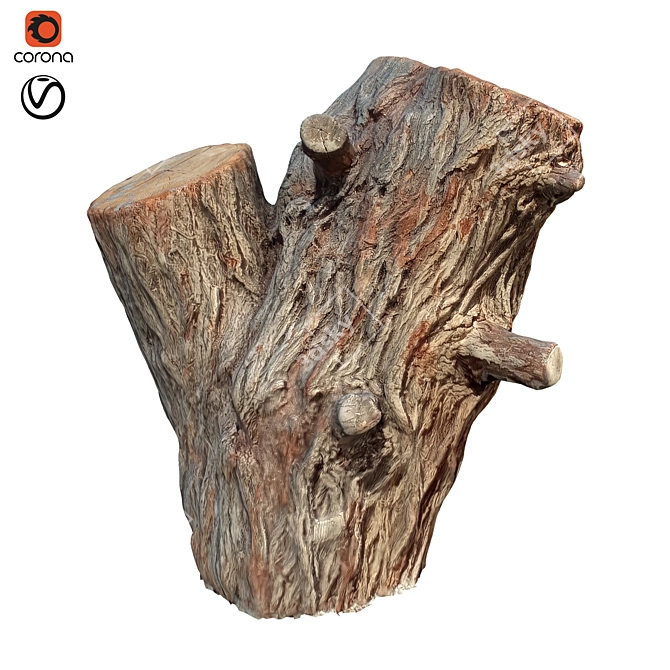 14-Inch Tree Trunk Sculpture 3D model image 1