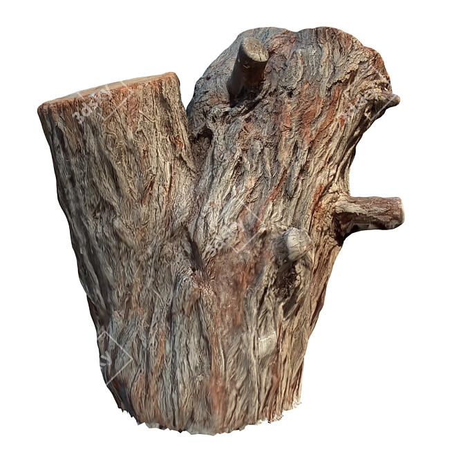 14-Inch Tree Trunk Sculpture 3D model image 2