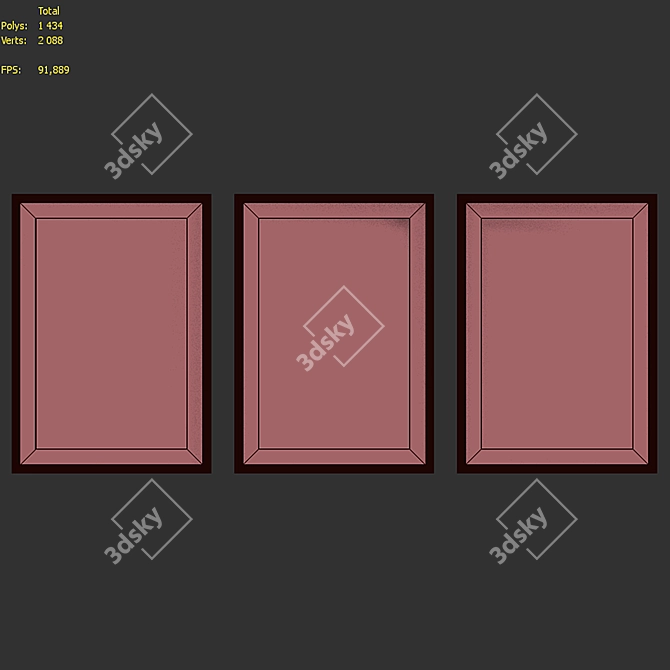 Modern Abstract Picture Frame Set 3D model image 7