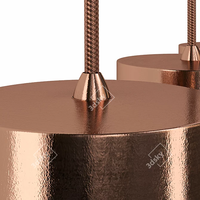 Sleek Satin Copper Pendant Light 3D model image 4