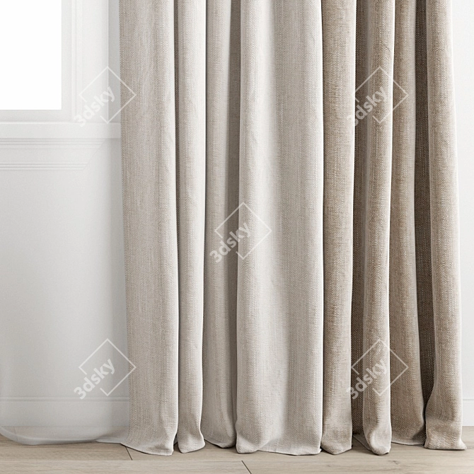 3D Curtain Model with Wind Effect 3D model image 10