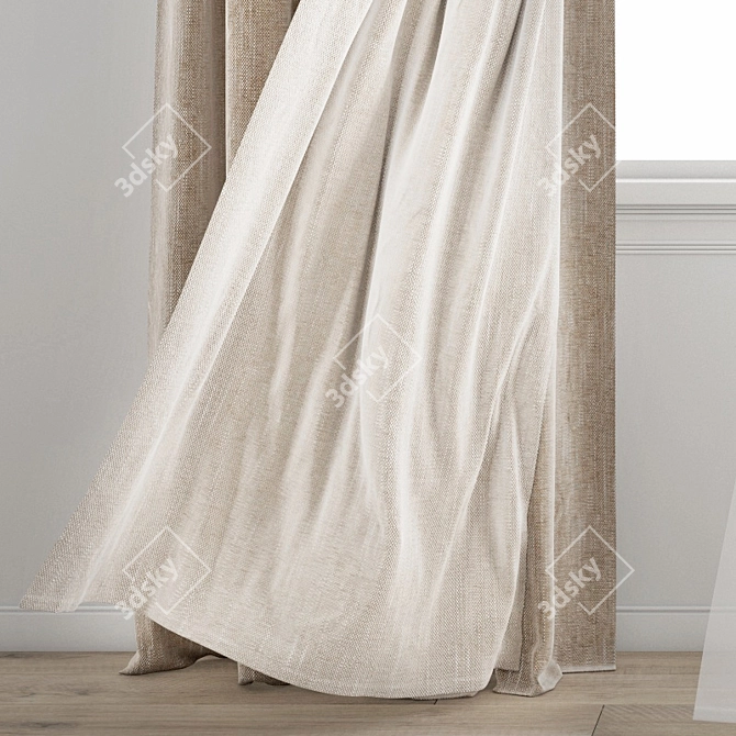 3D Curtain Model with Wind Effect 3D model image 15