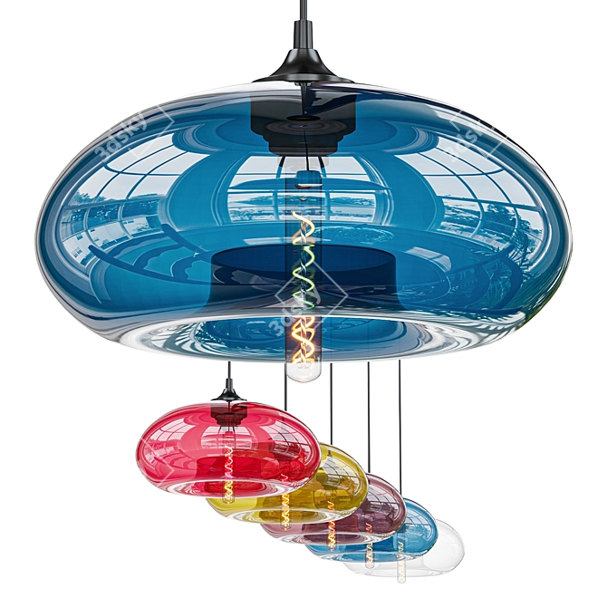 Nordic Glass Pendant Light 3D model image 1