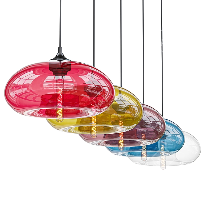 Nordic Glass Pendant Light 3D model image 2