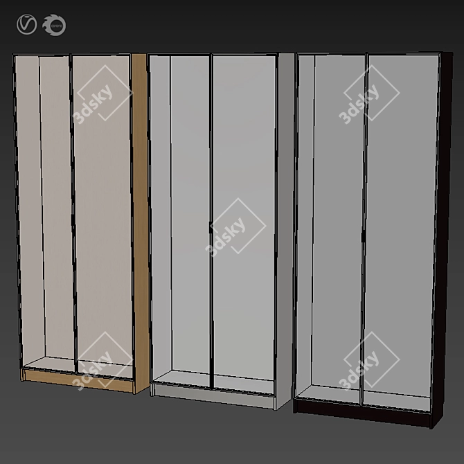 Customizable Billy Shelving with Morliden Doors 3D model image 4