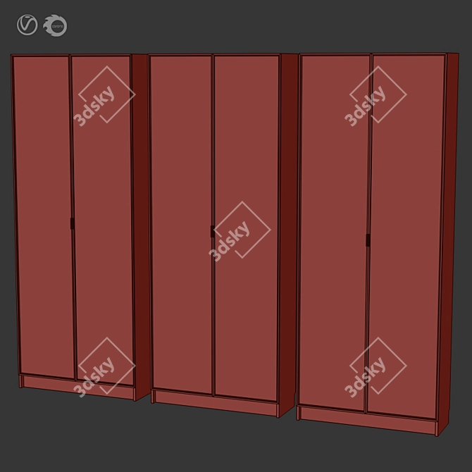 Customizable Billy Shelving with Morliden Doors 3D model image 5