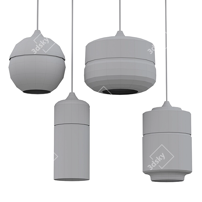  Nordic Glass Pendant Light 3D model image 2