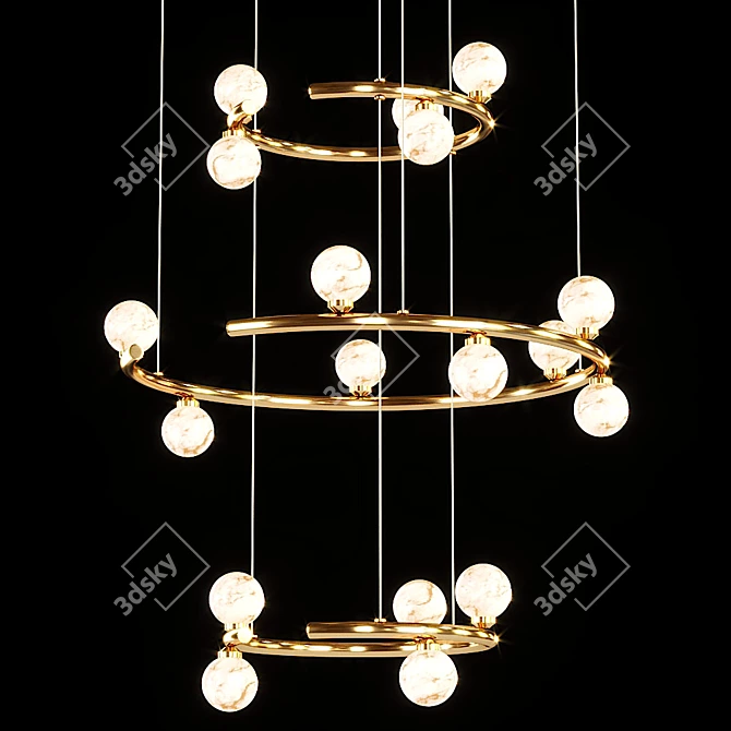 Luxury Imerense Chandelier: Elegant Design 3D model image 1