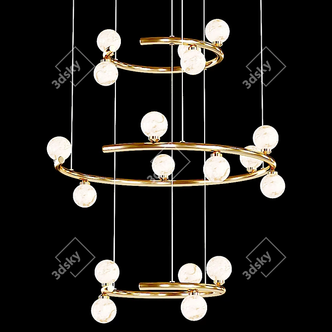 Luxury Imerense Chandelier: Elegant Design 3D model image 6