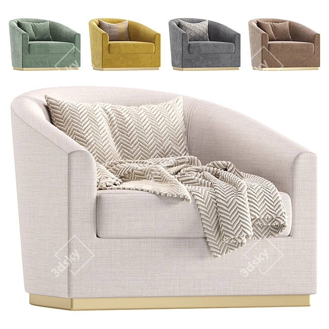 Contemporary Armchair SALERNO 3D model image 1