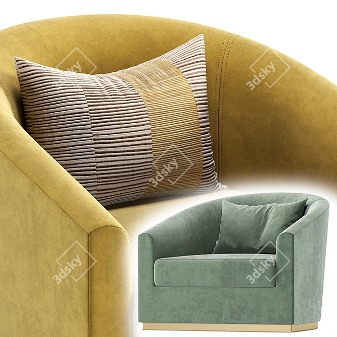 Contemporary Armchair SALERNO 3D model image 3