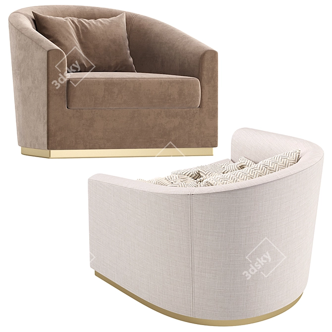 Contemporary Armchair SALERNO 3D model image 4