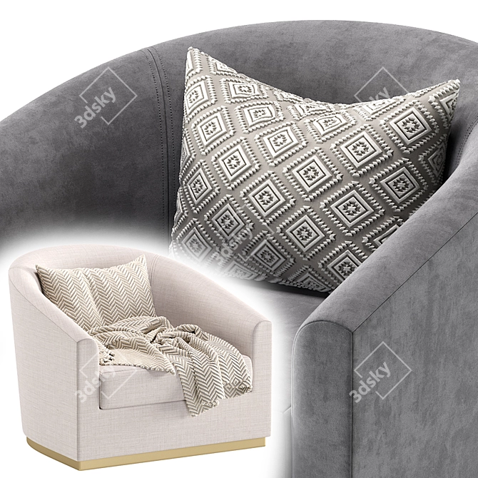 Contemporary Armchair SALERNO 3D model image 6