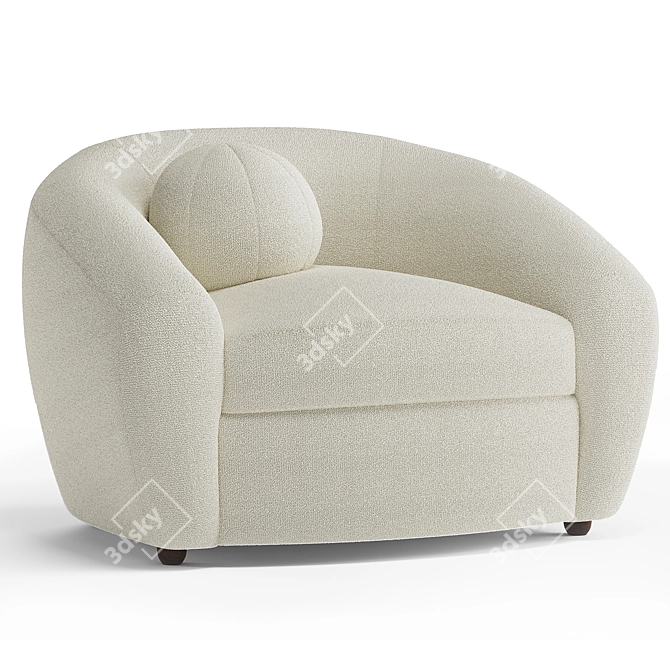 Sleek Sylvain Armchair: Luxurious Comfort in Minimalist Form 3D model image 1