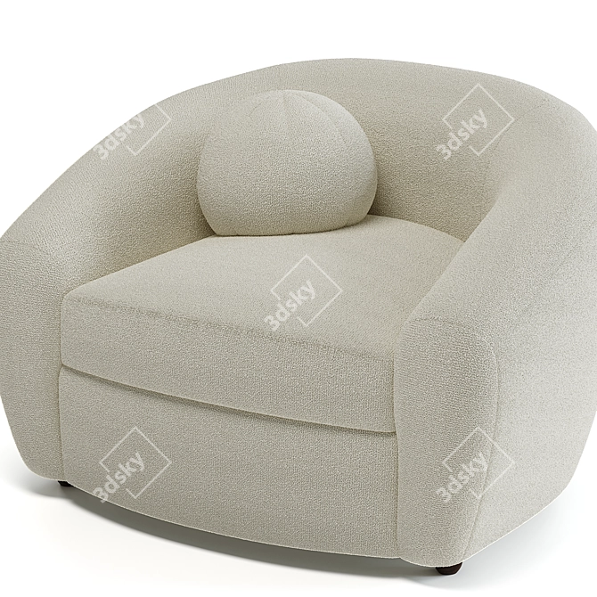 Sleek Sylvain Armchair: Luxurious Comfort in Minimalist Form 3D model image 3
