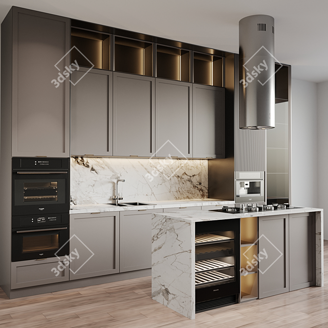 Modern Kitchen with Advanced Appliances 3D model image 2