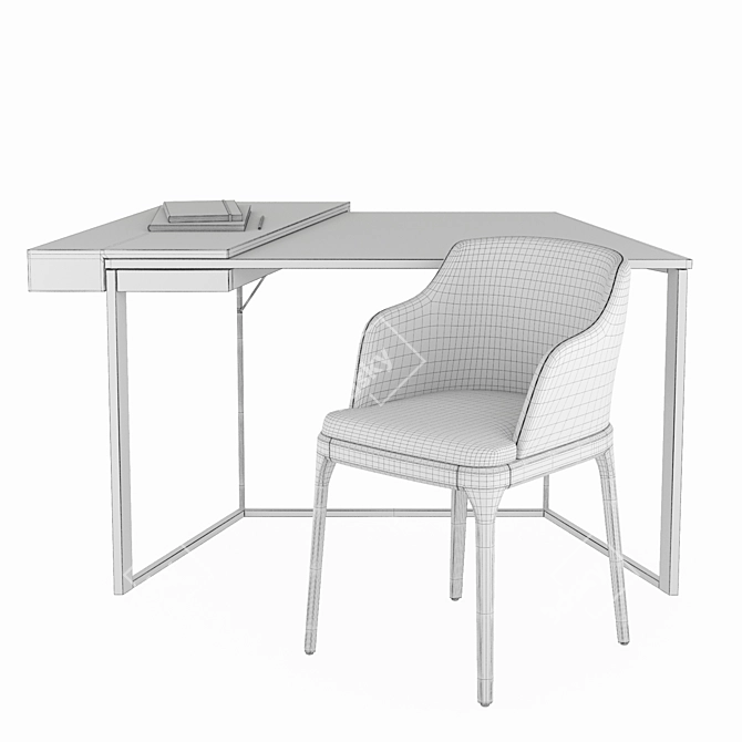 Modern Writing Set: LUVRA Desk and AF_KEDA Chair 3D model image 4