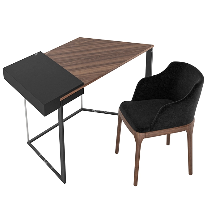 Modern Writing Set: LUVRA Desk and AF_KEDA Chair 3D model image 5