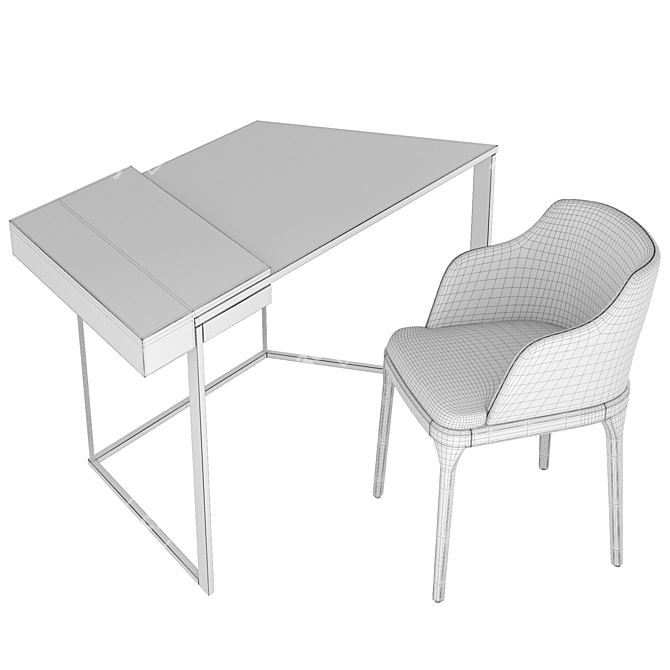 Modern Writing Set: LUVRA Desk and AF_KEDA Chair 3D model image 7