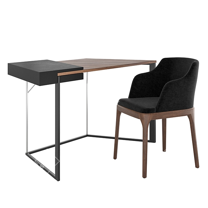 Modern Writing Set: LUVRA Desk and AF_KEDA Chair 3D model image 8