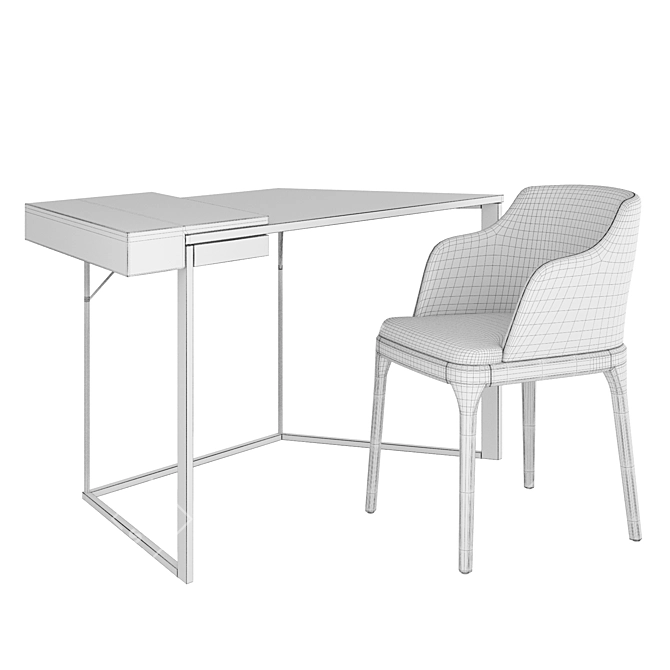 Modern Writing Set: LUVRA Desk and AF_KEDA Chair 3D model image 10