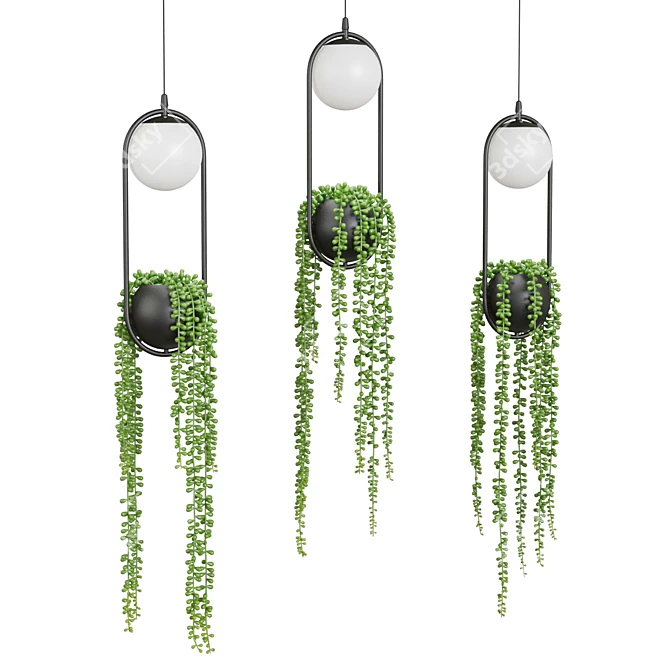 Nordic Sky Garden Lamp with Plant 3D model image 1