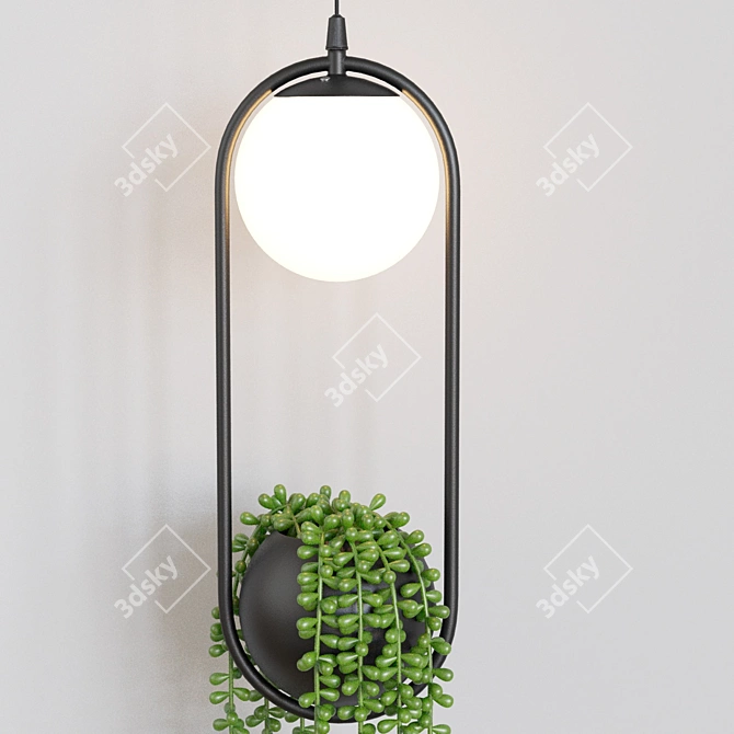 Nordic Sky Garden Lamp with Plant 3D model image 3