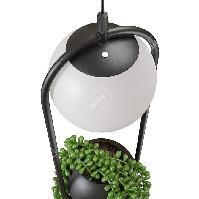 Nordic Sky Garden Lamp with Plant 3D model image 5