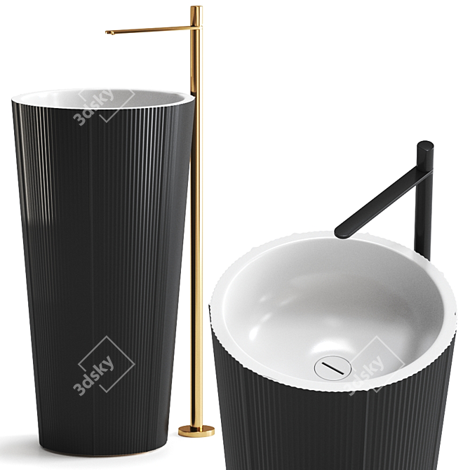 Elegant Plisse Washbasin - Antonio Lupi 3D model image 1