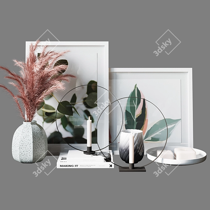 Elegant Decor Set for Interior 3D model image 1