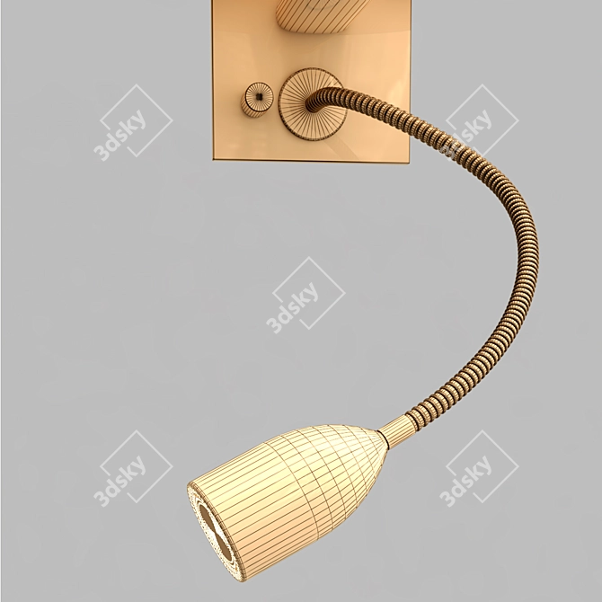 Contemporary White Fabric Wood Wall Lamp 3D model image 4